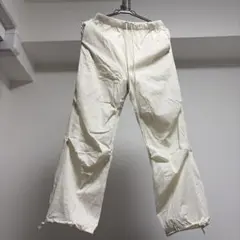 LOWRYS FARM アイボリー ストレートパンツ ゴムウエスト