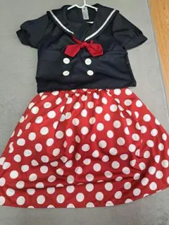 即日発送【キッズ/XSサイズ女子】ミニー風コスプレ衣装☆白のチュチュスカート付き