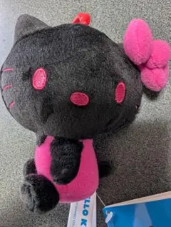 ハローキティ ぬいぐるみキーホルダー 黒・ピンク