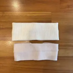 【新品 未使用】ホワイト、ピンクベージュ ヘアバンド2点セット