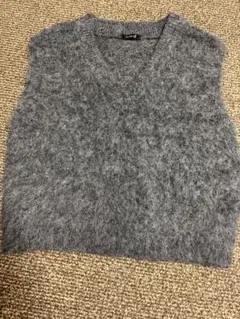 グレー Vネック ニットベスト ノースリーブ