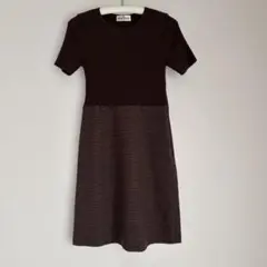 GALLERY VISCONTI ニットワンピース　ブラウン　ドット柄　日本製