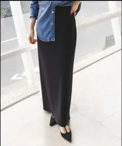 【洗える】コンフォートジャージーライクタイトスカート 36