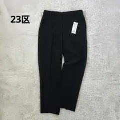 お値下☆未使用 23区 トリアセダブルジョーゼットパンツ 46 ネイビー