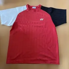 YONEX ストライプ Tシャツ レッド/ホワイト/ブラック