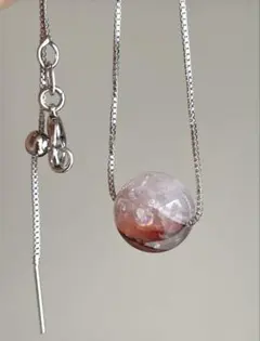 マニカラン水晶と小粒天然石のピアス マニカラン水晶と小粒天然石のピアス