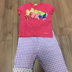 女の子用Tシャツ、ハーフパンツ90cm