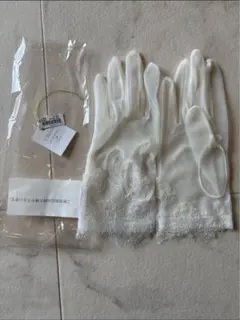 Cherie ホワイトウェディンググローブ レース付き