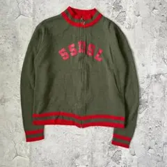 Y2K 00s archive 55DSL アーチロゴ ジップアップニット L