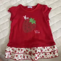 ミキハウス いちご柄 Tシャツ 90cm