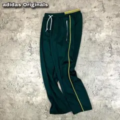 アディダス オリジナルス Samstag トラックパンツ 古着 刺繍ロゴ 緑 M