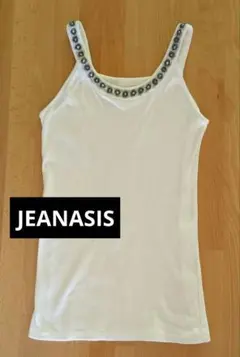 JEANASIS ビーズ タンクトップ キャミソール 綿100% コットン