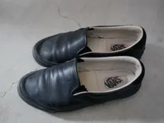 VANS バンズ レザー スリッポン ブラック us8 26cm