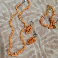 さんご 珊瑚 イヤリング ネックレス ブレスレット