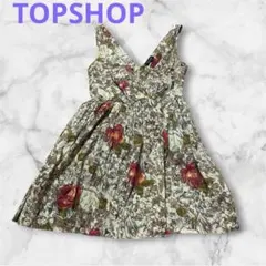 TOPSHOP フラワープリント ノースリーブチュニック UK 6のサムネイル