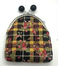 花柄とチェックのがま口財布のサムネイル