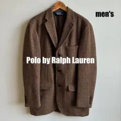 【ラルフローレン】ツイードジャケット ウールアルパカ ブラウン
