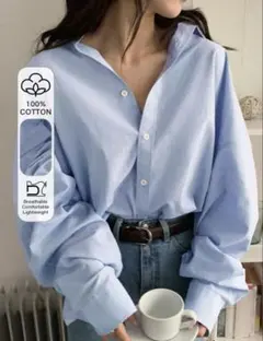 SHEIN 長袖シャツ ライトブルーのサムネイル