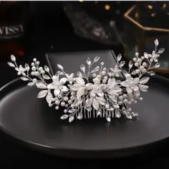 ヘッドドレス　ウェディング　シルバー　発表会　ヘアアクセサリー　髪飾り　結婚式