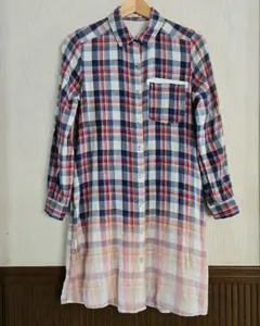 SEVENDAYS=SUNDAY　ロングシャツ　長袖　チェック柄　赤 青