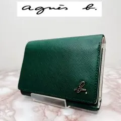 agnis b. 二つ折り財布 グリーン/ネイビー - メルカリ