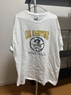 XL★カリフォルニア海事大学 バスケットボール Tシャツ カレッジロゴ 白