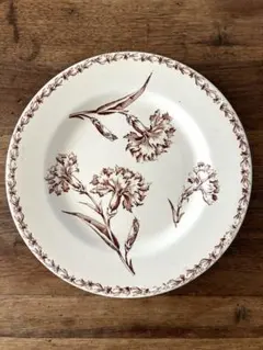 フランスアンティーク　リュネビル窯 モノクロ　フリル　プレート　③ フランスアンティーク リュネビル窯 モノクロ フリル プレート