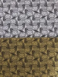 フクロウ柄生地 (2色セット)