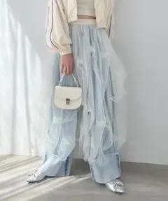Heather ボリュームチュールロングスカート ペチコート付