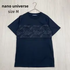 ◆ nano universe ナノユニバース 迷彩柄切替 半袖 Tシャツ M