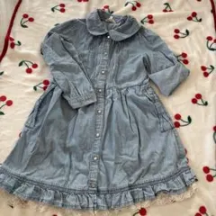 デニム調　シャツワンピース 110サイズ