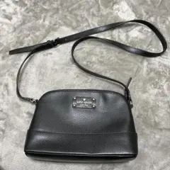 kate spade 黒 レザー ショルダーバッグ