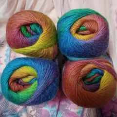 ウール100%毛糸グラデーションカラー4点