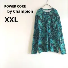 Championチャンピオン 総柄トップス 長袖 グリーン【XXL】スポーツ