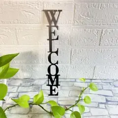 WELCOME サインボード 壁掛けインテリア ブラック　ウオールアート188