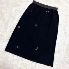 LEPORTE✨美品　タイトスカート　縦ボタン　シアー　ブラック　裏地付き