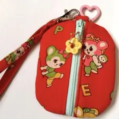 古布昭和レトロ　小判型ポーチ　ハンドメイド　バッグチャーム
