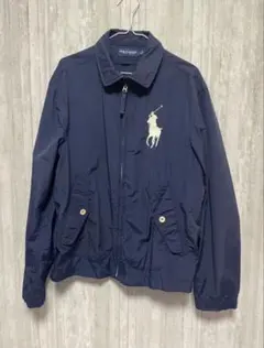 【美品】ポロラルフローレン ネイビージャケット M ビッグポニー 刺繍 ナイロン