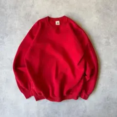80s フルーツオブザルーム ラグラン スウェット 赤 無地 ブランク XL