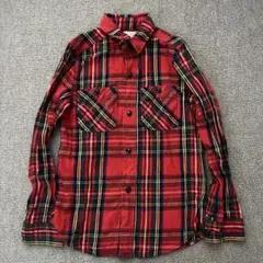 denimdungree デニムダンガリー　チェック　シャツ　140 赤