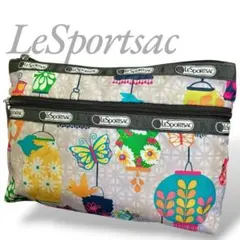 レスポートサック マルチケース メイクポーチ ナイロン 蝶 ランタン