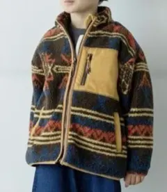 【洗濯機で洗える！】ポケット配色ボアブルゾン 内側フリース生地