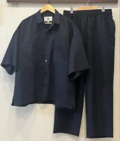 bark manhattan シャツ セットアップ 半袖 ネイビー 夏 リネンのサムネイル