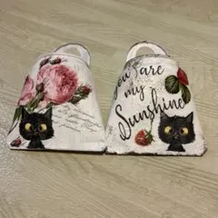 多肉植物・寄せ植えに黒猫リメ缶2個＋カット苗セットパープルヘイズ入り