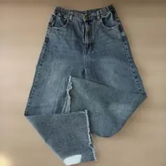 Lugnoncure フリンジ ハイウエストデニム M