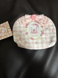 【新品タグ付き】 ハローキティ チェック柄ポーチ