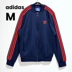 adidas アディダス トラックトップ ジャージ ネイビー×レッド M