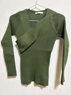 変形カシュクールニットトップス