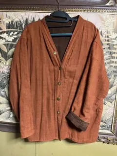 アジアンオレンジリバーシブルノーカラーJKとパンツ・シャツ3点セット