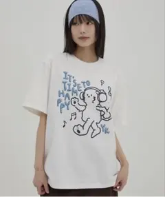 ヴィヴィアン プリントTシャツ ロゴ刺繍 ベア メンズライクコーデ 46